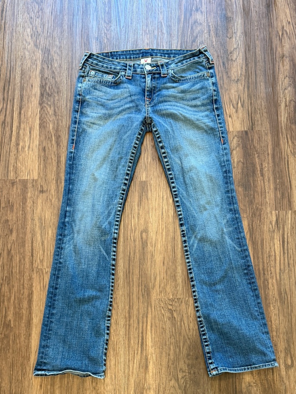 Tru Religion Women's Blue Denim Jeans - Classic Straight Leg